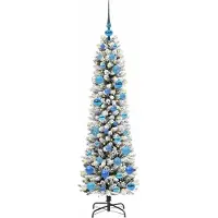 vidaXL Sapin de Noël artificiel Blanc 150 cm PVC, métal et plastique