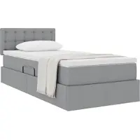 vidaXL Lit avec rangement et matelas Gris clair 100 x 200 cm Velours