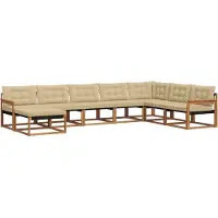 vidaXL Ensemble de canapés d'extérieur avec coussins 8 pièces Nature et Beige