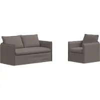 vidaXL Canapé 2 pcs Taupe Mét¿¿