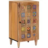 vidaXL Buffet avec rangement, couleur naturelle, 40 x 33 x 75 cm, en bois massif de manguier