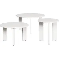 vidaXL Table Basse 3 Pcs Blanc 47.5 X 47.5 X 27 Cm Lumarko