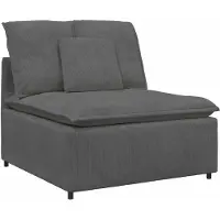vidaXL Module central de canapé modulable avec coussins gris foncé 100 cm