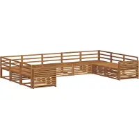 vidaXL Ensemble de salon de jardin 9 pièces en bois d'acacia massif, finition naturelle