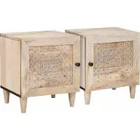 vidaXL Table de chevet 2 pcs Beige 40 x 33 x 46 cm