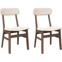 vidaXL Chaises de salle à manger avec coussins 2 pcs. Marron Bois massif Hévéa