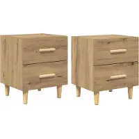 vidaXL Armoire de lit 2 pcs chêne artisanal 40 x 35 x 47.5 cm