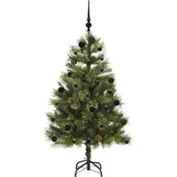 vidaXL Sapin de Noël artificiel avec branches pliables et cônes 150 cm