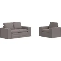 vidaXL Ensemble de canapés , 2 pièces, couleur taupe, revêtement en tissu