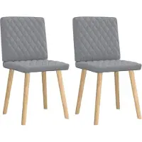 vidaXL Chaise de salle à manger 2 pcs. Tissu gris clair