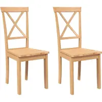 vidaXL Chaises de salle à manger 2 pcs. Bois massif d'hévéa