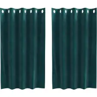 vidaXL Rideaux occultants 2 pcs vert foncé 140 x 140 cm velours