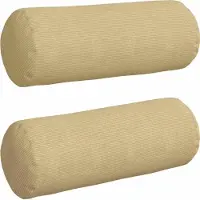 vidaXL Coussin bolster 2 pièces gris-vert Ø 25 x 70 cm Tissu velours côtelé