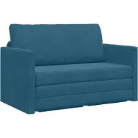 vidaXL Canapé-Lit Bleu 124 x 204 x 61 cm Velours