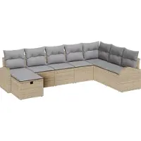vidaXL Ensemble de salon , 8 pièces, en polyrotin beige et gris clair