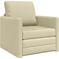 vidaXL Canapé-lit 60cm Crème Similicuir