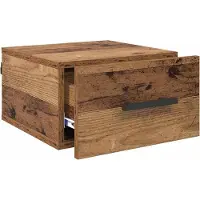 vidaXL Table de nuit murale en vieux bois 35 x 35 x 20 cm Bois composite