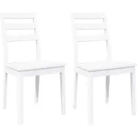 vidaXL Chaises de salle à manger 2 pcs. Blanc Bois massif Hévéa