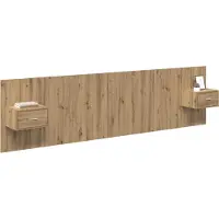vidaXL Tête de lit avec rangement, 3 pièces, bois composite imitation chêne artisanal