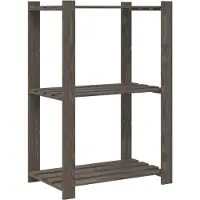 vidaXL Support de rangement à 3 niveaux gris 60x38x90 cm bois de pin