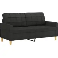 vidaXL Ensemble de canapés 3 pièces avec coussins Tissu noir