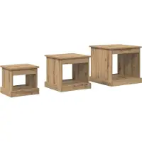vidaXL Table basse, 3 pièces, chêne artisanal, 48 x 45 x 45 cm, bois composite