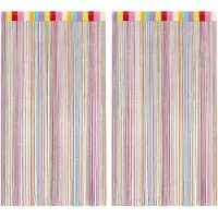 vidaXL Rideaux à fils 2 pcs. Multicolore 140x250 cm