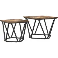 vidaXL Ensemble de tables d'appoint , 2 pièces, chêne fumé