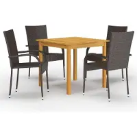 vidaXL Ensemble de jardin 5 pièces brun