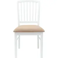vidaXL - 2 chaises de salle à manger, bois massif d'hévéa, blanches