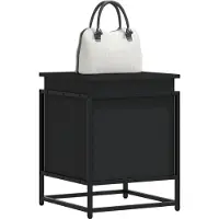 vidaXL Boîte de rangement avec couvercle Noir 40x40x51,5 cm Bois composite