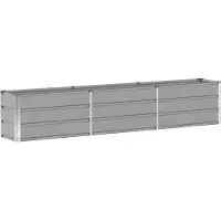 vidaXL Jardinière Gris Clair 240 X 40 X 45 Cm Acier