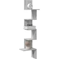 vidaXL Étagère d'angle murale sonoma gris 32x32x127,5 cm