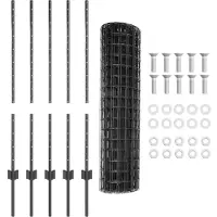 vidaXL Clôture européenne avec poteaux, 10 x 1 m, acier revêtu de PVC, gris