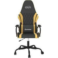 vidaXL Chaise de jeu noire et dorée en similicuir