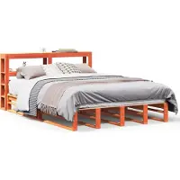 vidaXL Lit en bois massif sans matelas pin brun cireux 120x190 cm