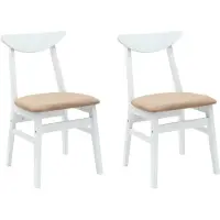 vidaXL Chaise de salle à manger 2 pcs Blanc 42 x 47.5 x 81 cm Bois massif de caoutchouc