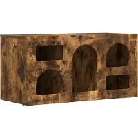 vidaXL Meuble TV ELST, 80 x 35 x 40 cm, bois composite imitation chêne fumé