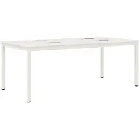 vidaXL Table de salle à manger blanche 200 x 100 x 75 cm Pin massif