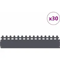 vidaXL Bordures de jardin, 30 pièces, 103 x 0,05 x 22 cm, acier, anthracite