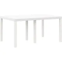 vidaXL Table de jardin blanche 150 x 100 x 73 cm Poly-Rattan