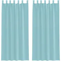 vidaXL Voile Rideaux avec passants 2 pcs. Turquoise 140x225 cm