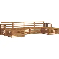 vidaXL Ensemble de salon de jardin 6 pièces en bois d'acacia massif, finition naturelle