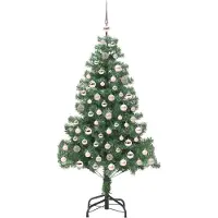 vidaXL Sapin de Noël avec 300 LED avec support Vert 210 cm PVC