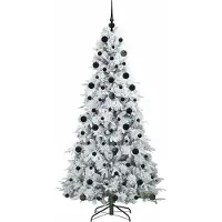 vidaXL Arbre de Noël artificiel pliable Blanc 210 cm PE et PVC