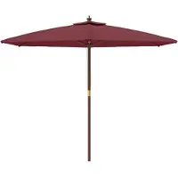 vidaXL Parasol avec mât en bois rouge bordeaux 299x240 cm