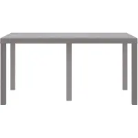 vidaXL Table de jardin gris clair 150 x 100 x 73 cm Poly-Rattan