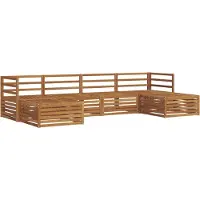 vidaXL Ensemble de salon de jardin 6 pièces en bois d'acacia massif, finition naturelle