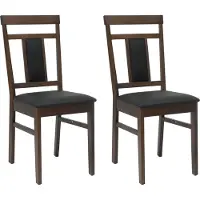 vidaXL Chaise de salle à manger 2 pcs marron clair et noir Bois massif de caoutchouc