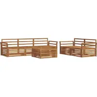 vidaXL Ensemble de salon de jardin 6 pièces en bois d'acacia massif, finition naturelle